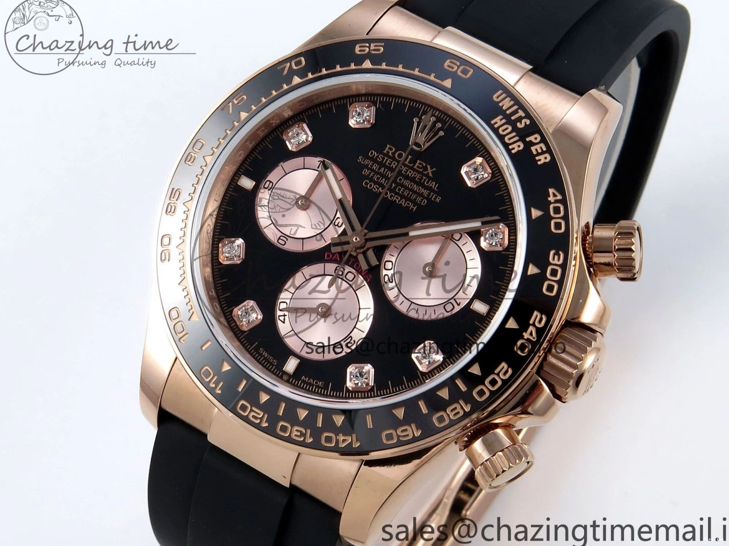 MiroTime 0516 Daytona 126515 QF 1:1 Best Edition Black RG Diamonds Dial on Oysterflex Strap SH4131 V Sophisticated 701
